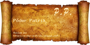 Póder Patrik névjegykártya